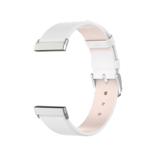 Fitbit Versa 3 / Sense hållbar läder klockarmband - vit Vit