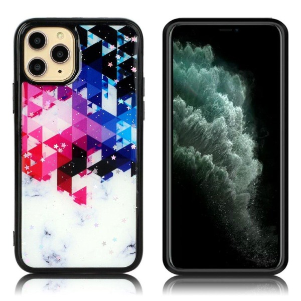 Marble design iPhone 11 Pro Max kotelot - Punertavan Sinisiä Kolmioita Ja Tähdet Multicolor