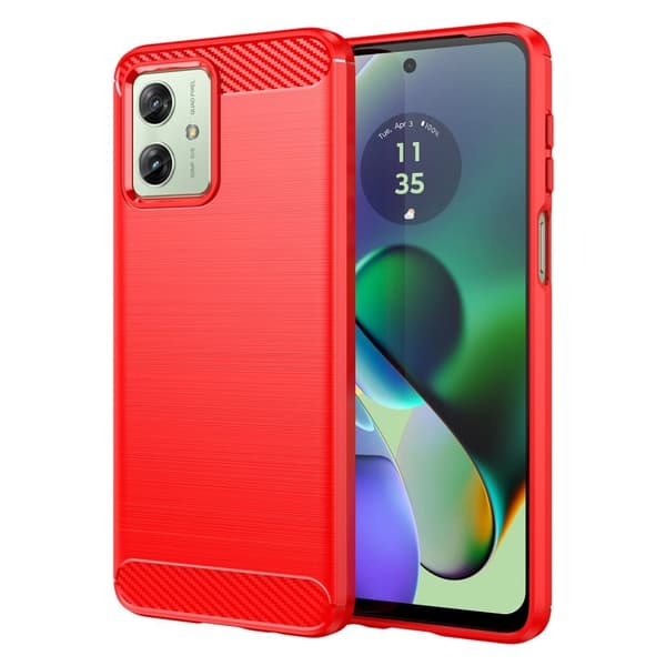 Carbon Flex Motorola Moto G54 cover - Rød Red
