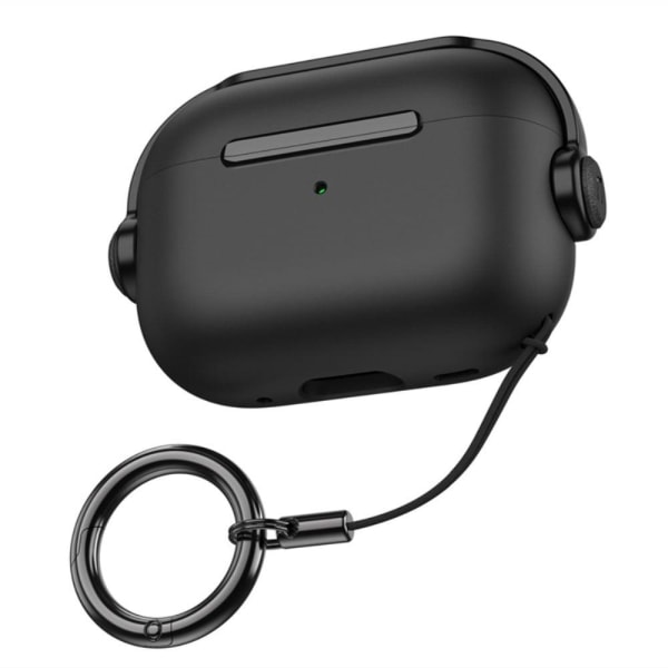 AirPods Pro 2 dobbeltfarvet etui i headset-stil med rem - Sort Black