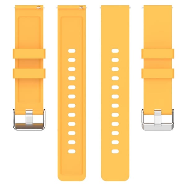 Amazfit Bip 3 / Bip S silikoneurrem med sølvspænde - Gul Yellow