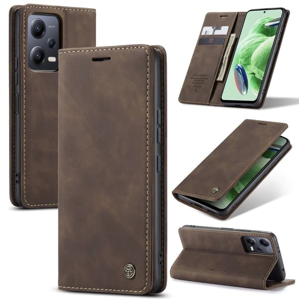 CaseMe Xiaomi Poco X5 / Redmi Note 12 Vintage Etui - Kaffe Brown