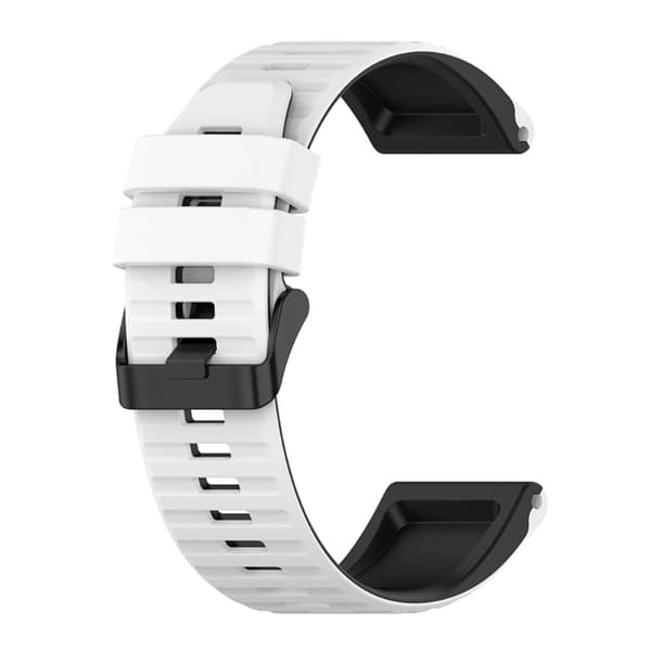 22mm kaksivärinen silikoninen kellohihna Garmin-kelloon - Valkoinen / Musta White