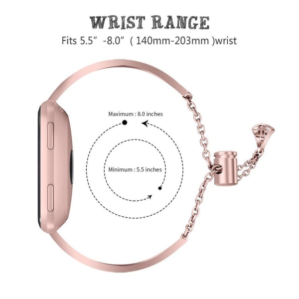 Fitbit Versa unique stainless steel watch band - Rose Gold Pink