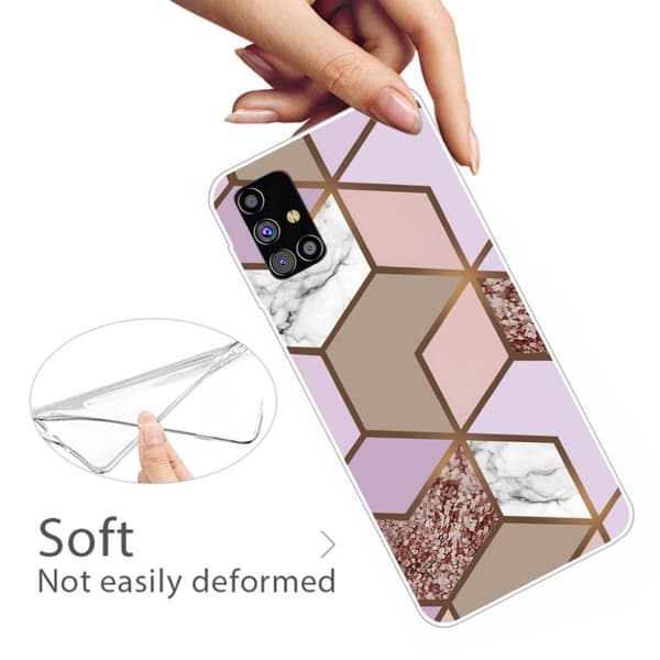 Marble Samsung Galaxy M51 Etui - Golden Lush Tile Multicolor