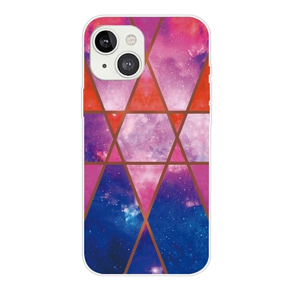 Marble design iPhone 14 Plus cover - Rose / Orange / Blå Multicolor