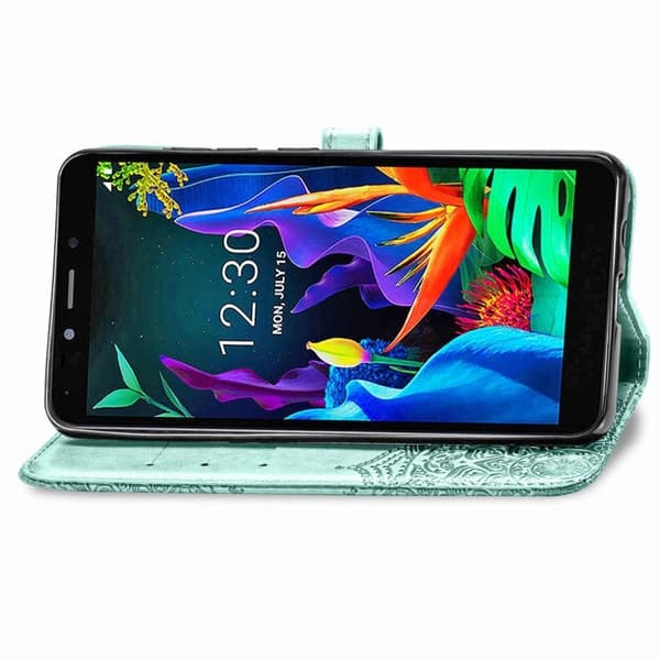 Mandala LG K20 (2019) etui i lær - Cyan Green