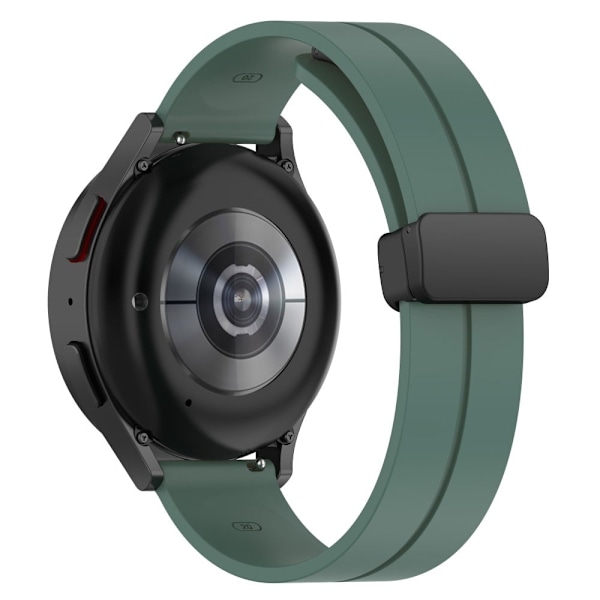 20 mm universellt klockarmband i silikon med magnetiskt vikbart spänne - Olivgrön Grön