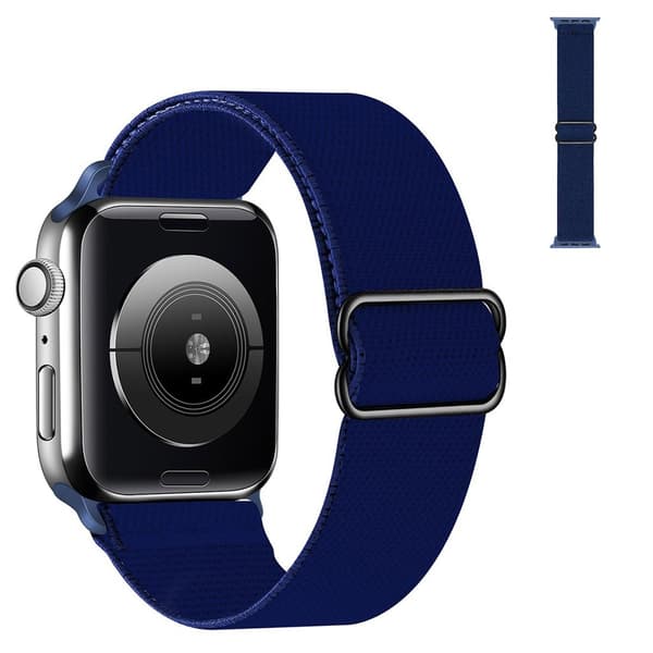 Apple Watch 40 mm justerbart klockarmband i nylon - Mörkblå Blå
