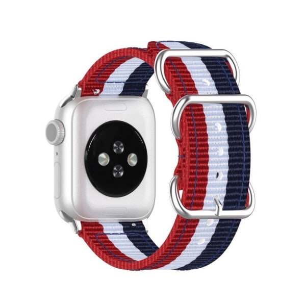 Apple Watch Series 5 40mm stribe Mønster nylon urrem - Blå / Hvi Multicolor