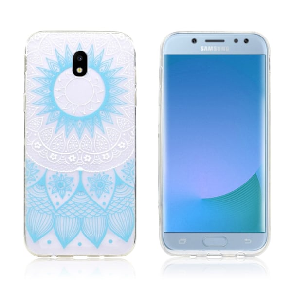 Samsung Galaxy J5 (2017) Skal med unikt tryck - Blått mönster Transparent