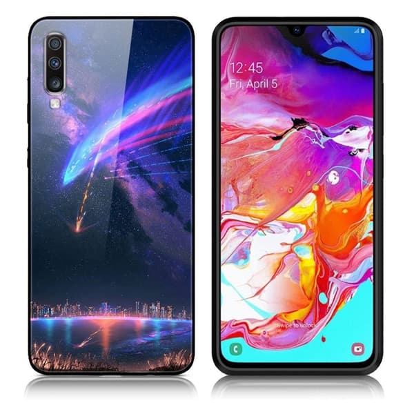Fantasy Samsung Galaxy A70 kuoret - Kaupungin meteoriitti Multicolor