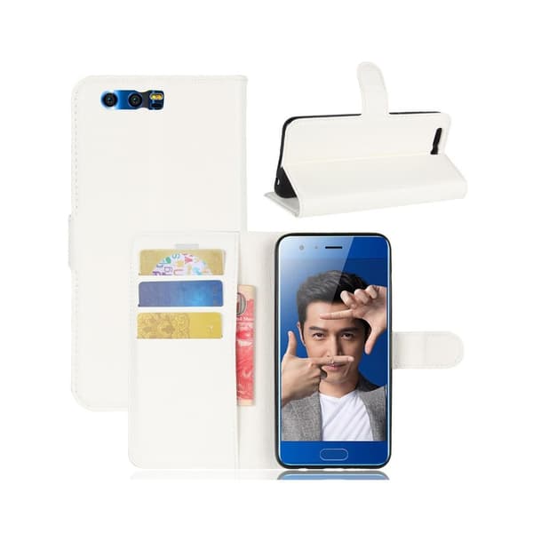 Huawei Honor 9 Stilrent läder fodral - Vit Vit