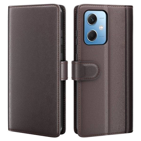 Äkta läder Xiaomi Redmi Note 12 fodral med korthållare Brun