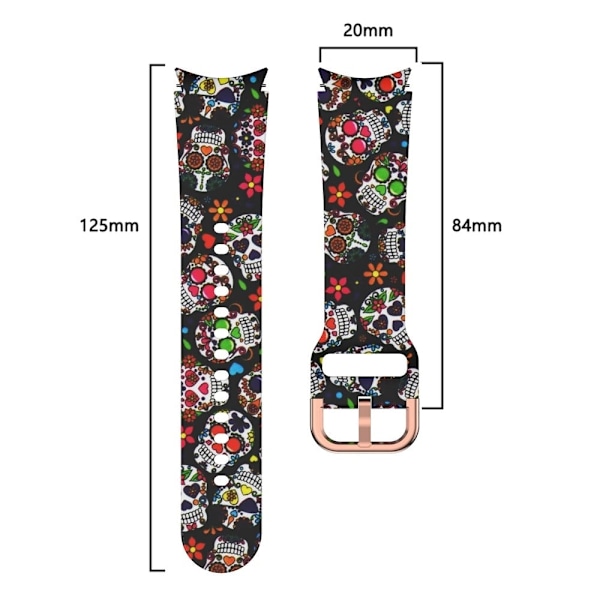 Urrem i silikone med mønsterprint til Samsung Galaxy Watch 4 - Brun Leopard Brown