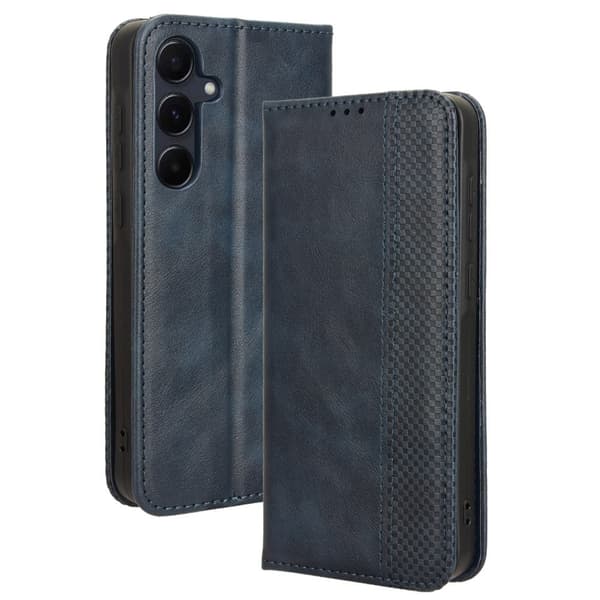 Bofink Vintage läder Samsung Galaxy A35 fodral - Blå Blå