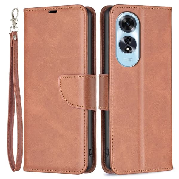 Hållbart konstläder Oppo A60 fodral med plånbok - Brun Brun