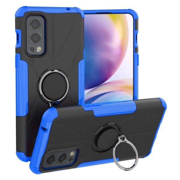 Kickstand-cover med magnetisk plade til OnePlus Nord 2 5G - Blå Blue