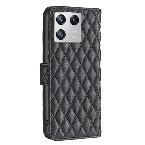 Rhombus mat Xiaomi 13 flip etui - Sort Black