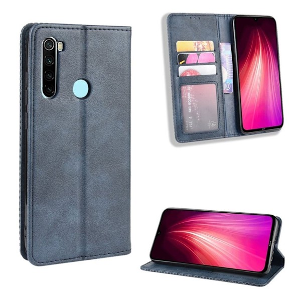 Bofink Vintage läder Xiaomi Redmi Note 8 fodral - Blå Blå
