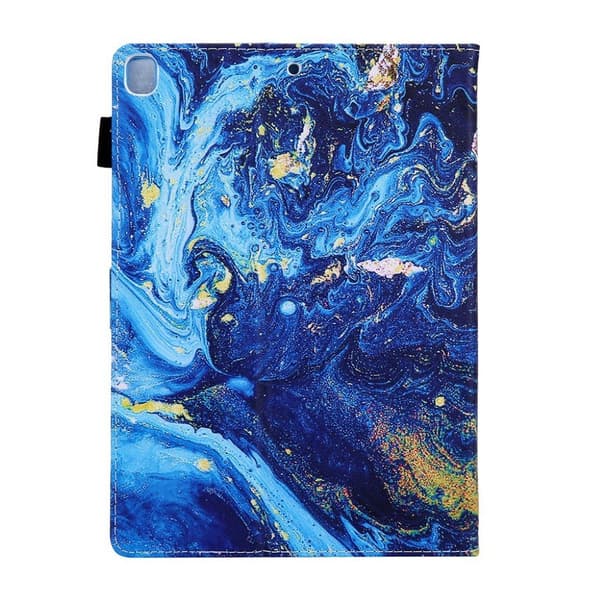 Cool mönstrad läder flip fodral för iPad (2018) - målning Blå