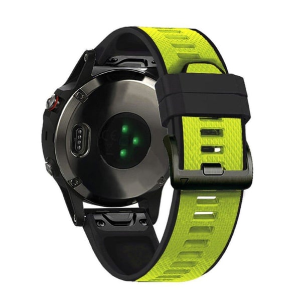 26mm kaksivärinen kellohihna Garmin-kelloon - Lime / Musta Green