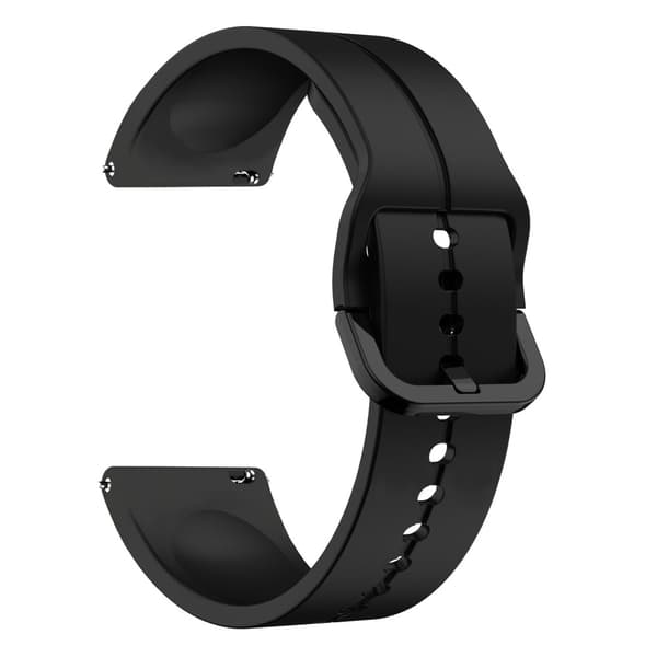 20mm silikonihihna Samsungin ja Huawei-kelloon - Musta Black