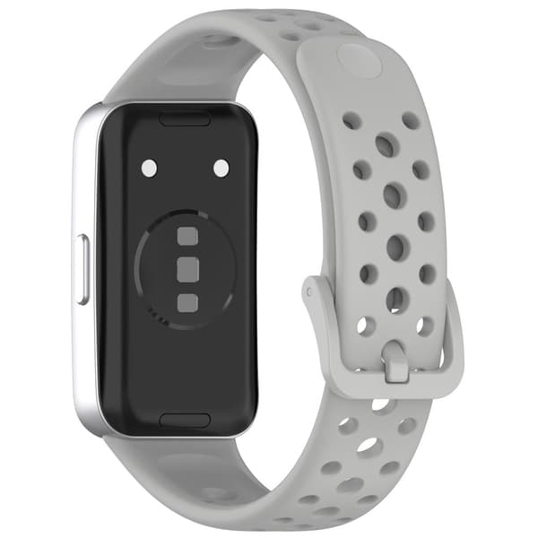 Huawei band 9 / 9 NFC / 8 / 8 NFC Breathable Holes Replacement bandsilicone Watchstrap - Grå Silver grey