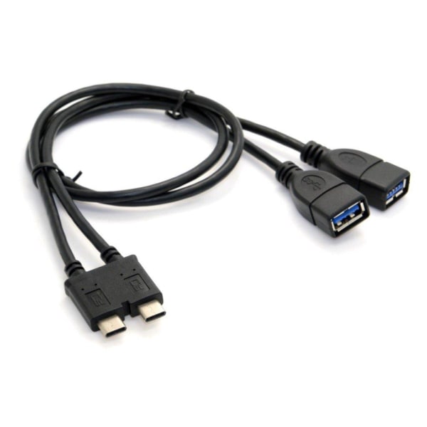 Universaali Dual kaapeli USB-C 3.1 tyyppi C USB 30.A naaras OTG datakaapeli Black