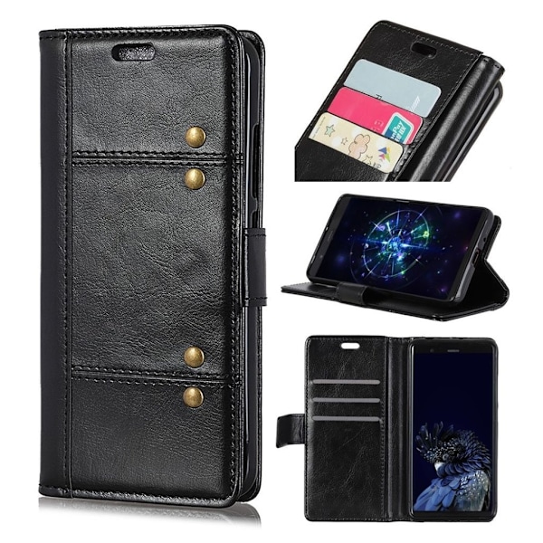Crazy Horse iPhone Xs Max magnetisk flip etui i læder - Sort Black