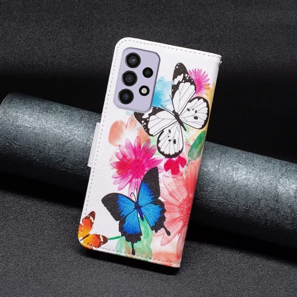 Wonderland Samsung Galaxy A73 Flip Etui - To Sommerfugle Multicolor