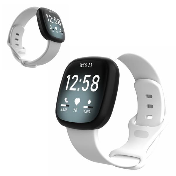 Fitbit Versa 3 / Sense silikoninen kellonauha - Valkoinen Koko: L White