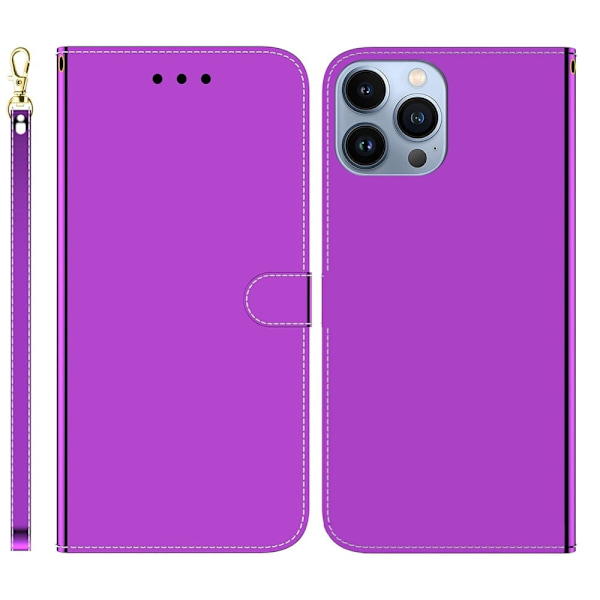 Mirror iPhone 14 Pro Max flip case - Violetti Purple