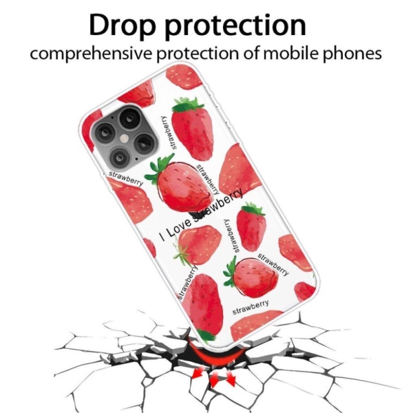 Deco iPhone 12 Pro Max skal - Jordgubbar Röd