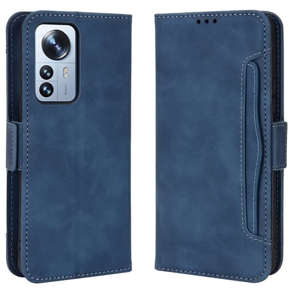 Modernt Xiaomi 12 Pro fodral med plånbok - Blå Blå