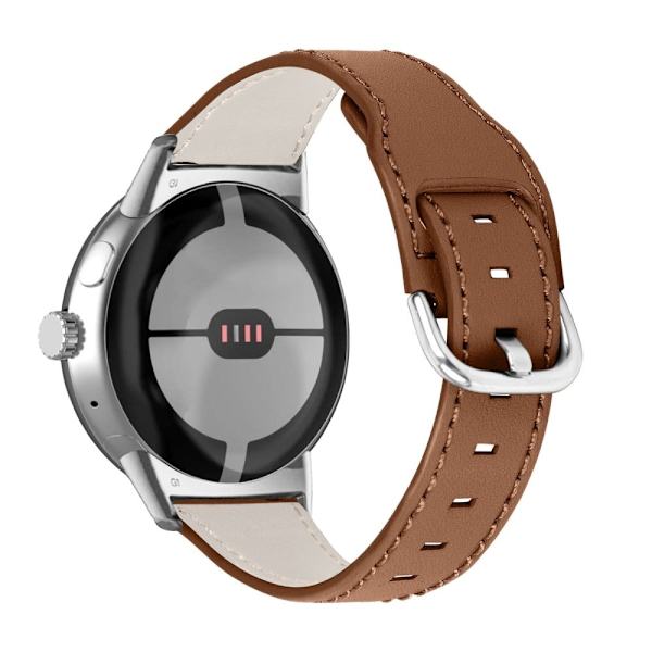 Google Pixel Watch Cowhide ekte lærrem - Brun Brown