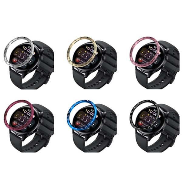 Huawei Watch 3 tachymeter stil rustfrit stål bezel ring - Sort / Hvid Black