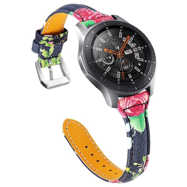 Samsung Gear S3 Classic / Frontier kukka aito nahkainen ranneke - Ruusut Mustalla Taustalla Black