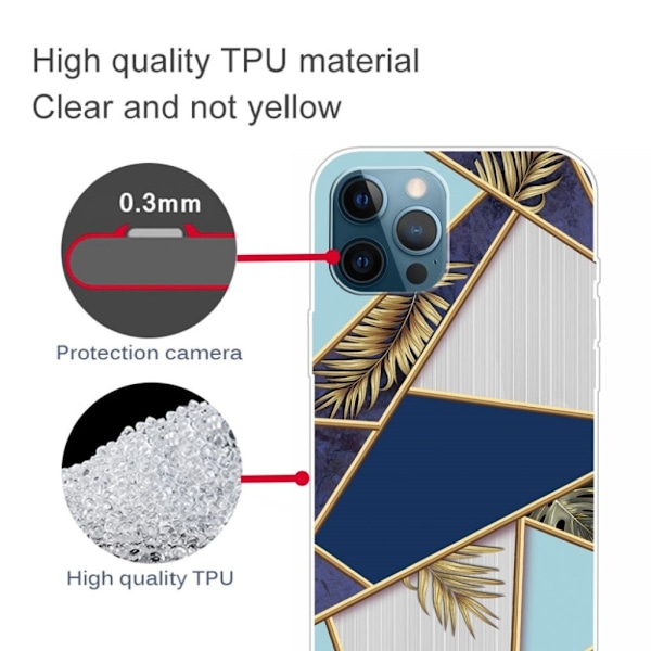 Marble design iPhone 13 Pro cover - Fragment Af Farve Og Vinranke Multicolor