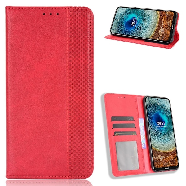 Bofink Vintage Nokia X10 / Nokia X20 nahkakotelo - Punainen Red