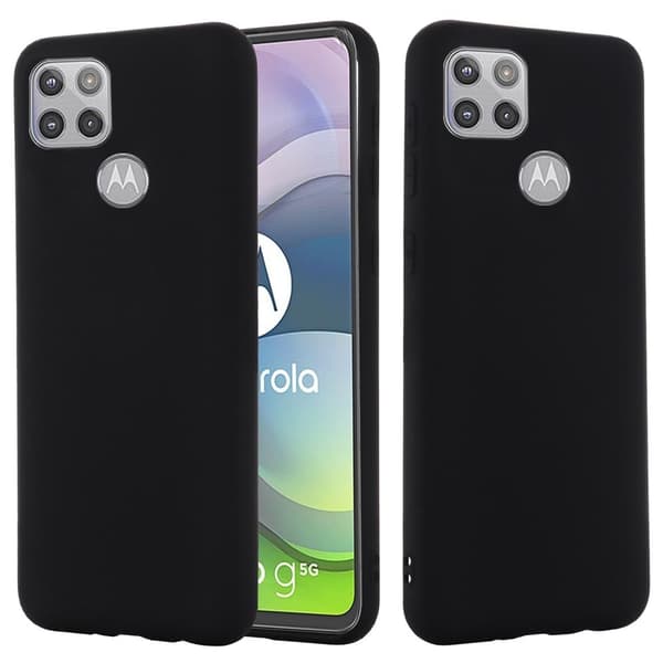 Matte Liquid Silikone Cover til Motorola Moto G 5G - Sort Black