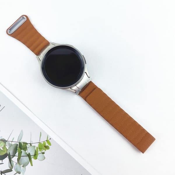 Samsung Galaxy Watch 5 / 4 ægte læderrem - Brun Brown