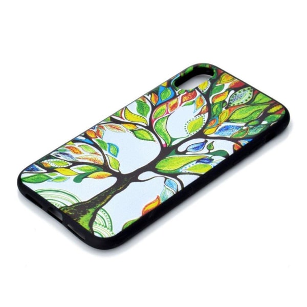 iPhone Xs Max mobilskal silikon tryckmönster – Färgfullt träd Grön