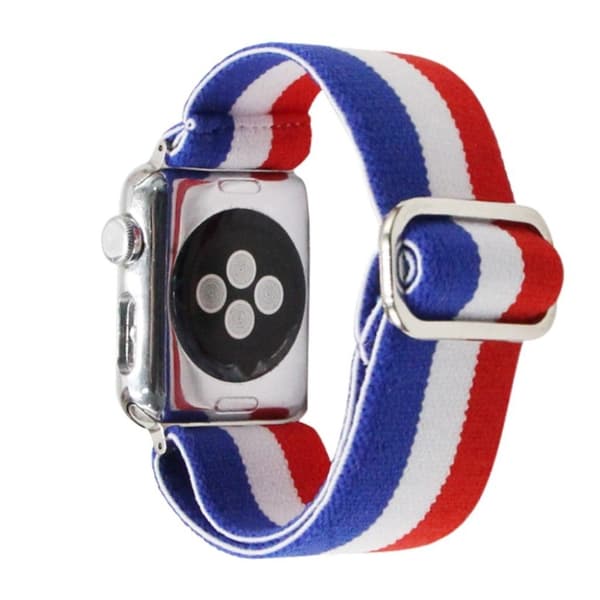 Apple Watch Series 6 / 5 44mm woven style pattern watch band - Blue / White / Red multifärg