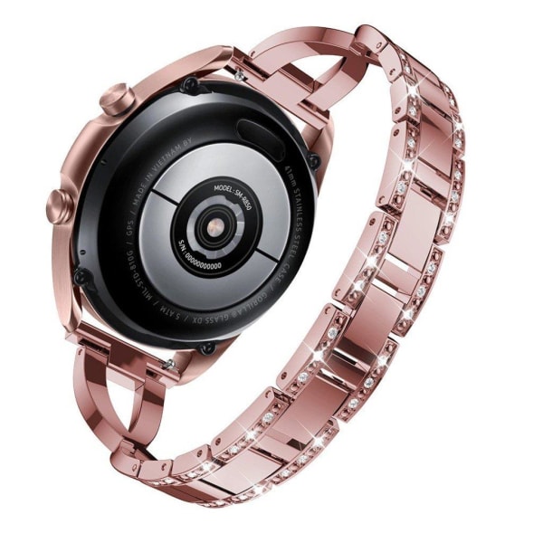 Samsung Galaxy Watch 3 (41mm) strass rostfritt stål klockarmband Rosa