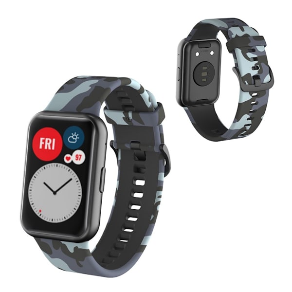 camouflagemønster silikone rem til Huawei Watch Fit - grå Silver grey