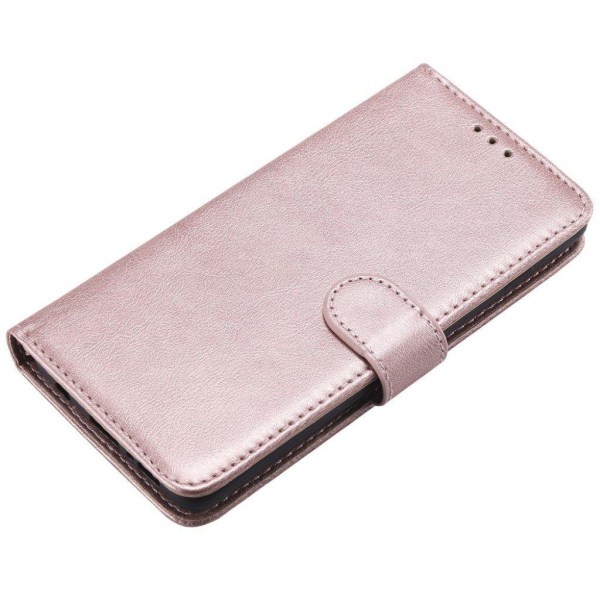 Samsung Galaxy S10  plånboksfodral i läder med löstagbar rem - r Rosa