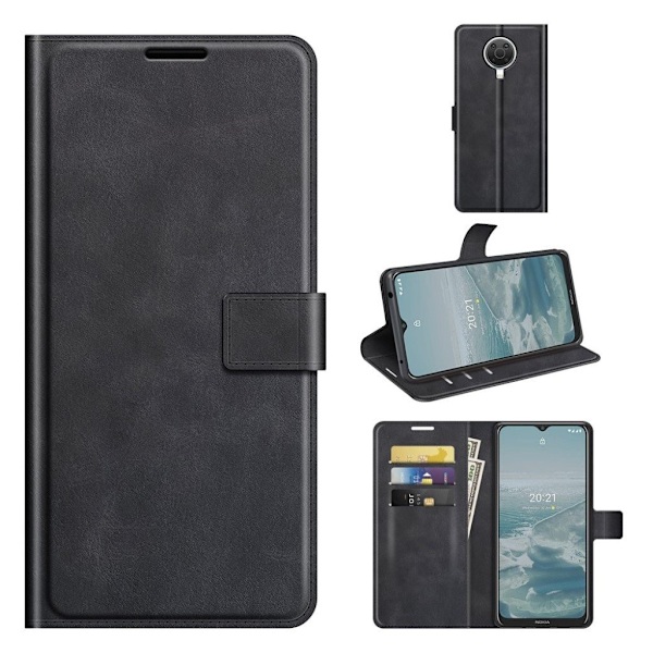 Lompakko Nahkakotelo For Nokia G20 - Musta Black