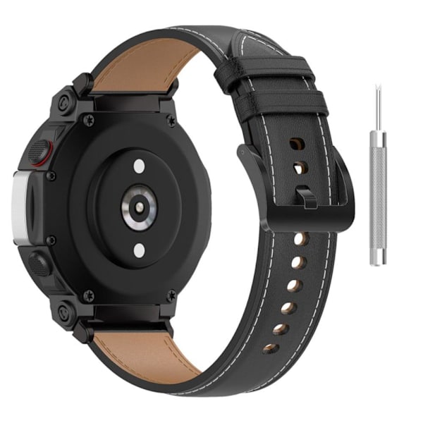 Amazfit T-Rex 2 urrem i ægte læder med værktøj - Sort Black