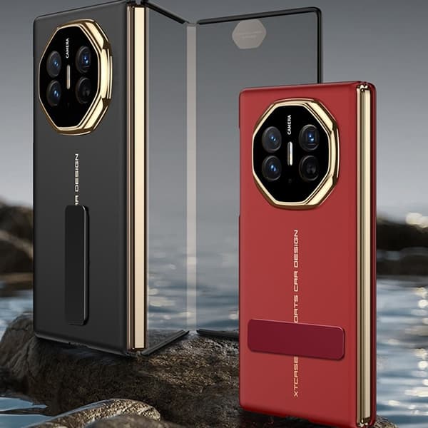 GKK Huawei Mate XT Ultimate Case Ultra Thin Hard Bumpresistent telefonbagcover med kickstand - Sort Black